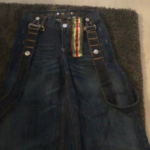 L.A.M.B wide legged cropped jeans